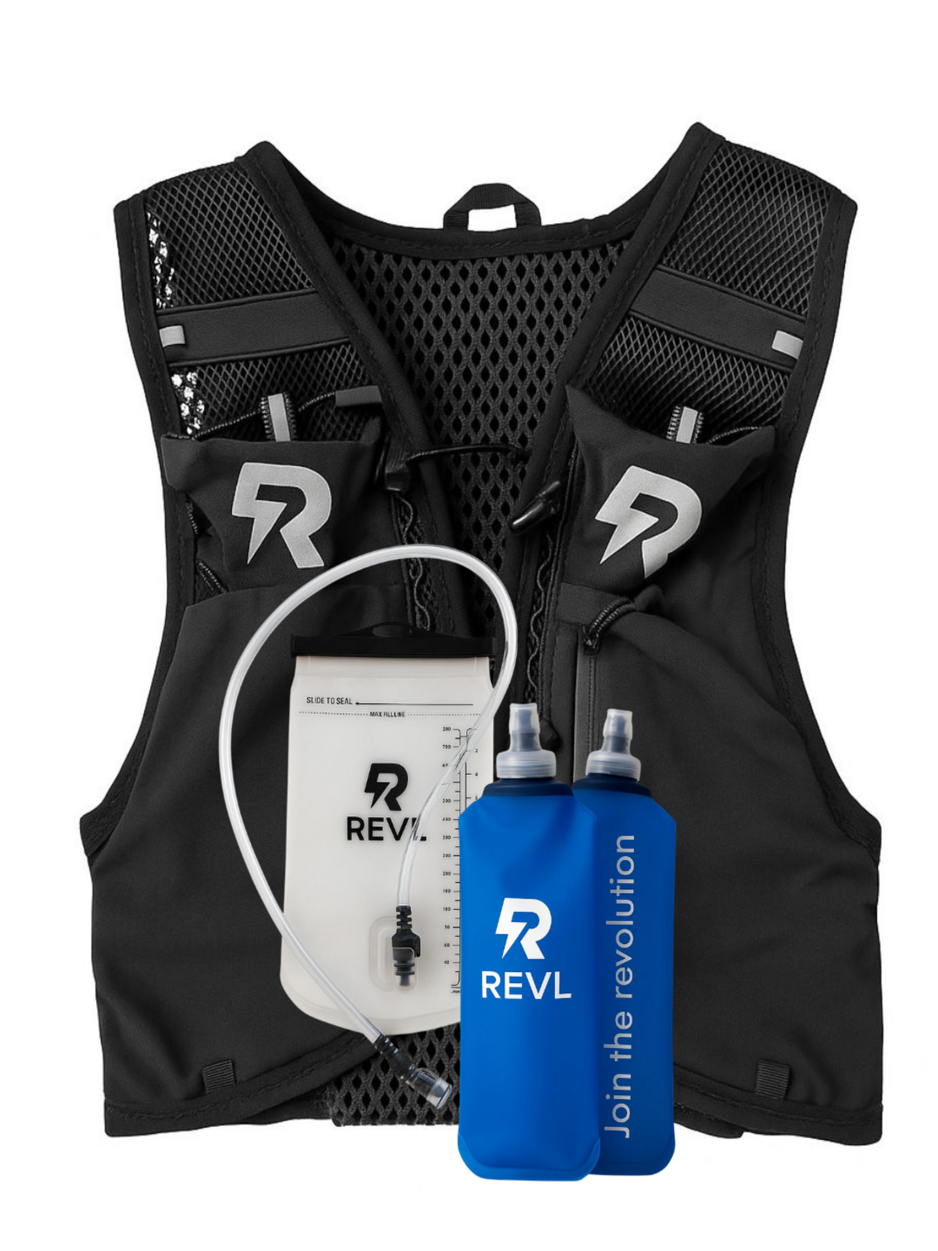 Bundelkorting: Runningvest + 2 Drink flasks + Hydratation bladder